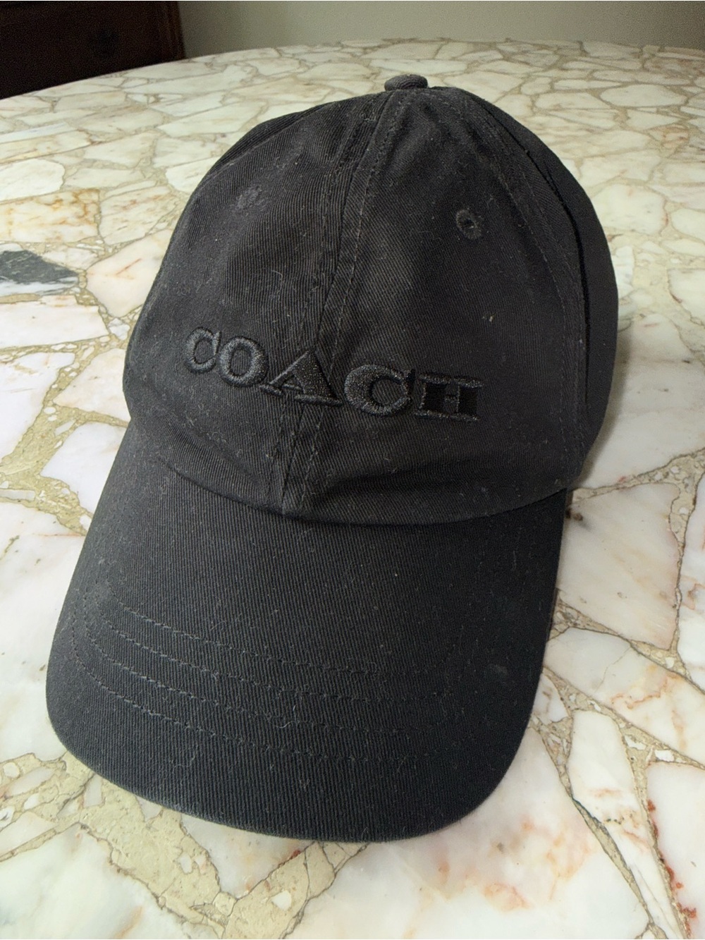 Coach Black Embroidered Logo Baseball Cap